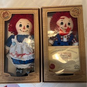 Raggedy Ann & Andy Dolls with Certificate of Authenticity…Brand New in Box 2009
